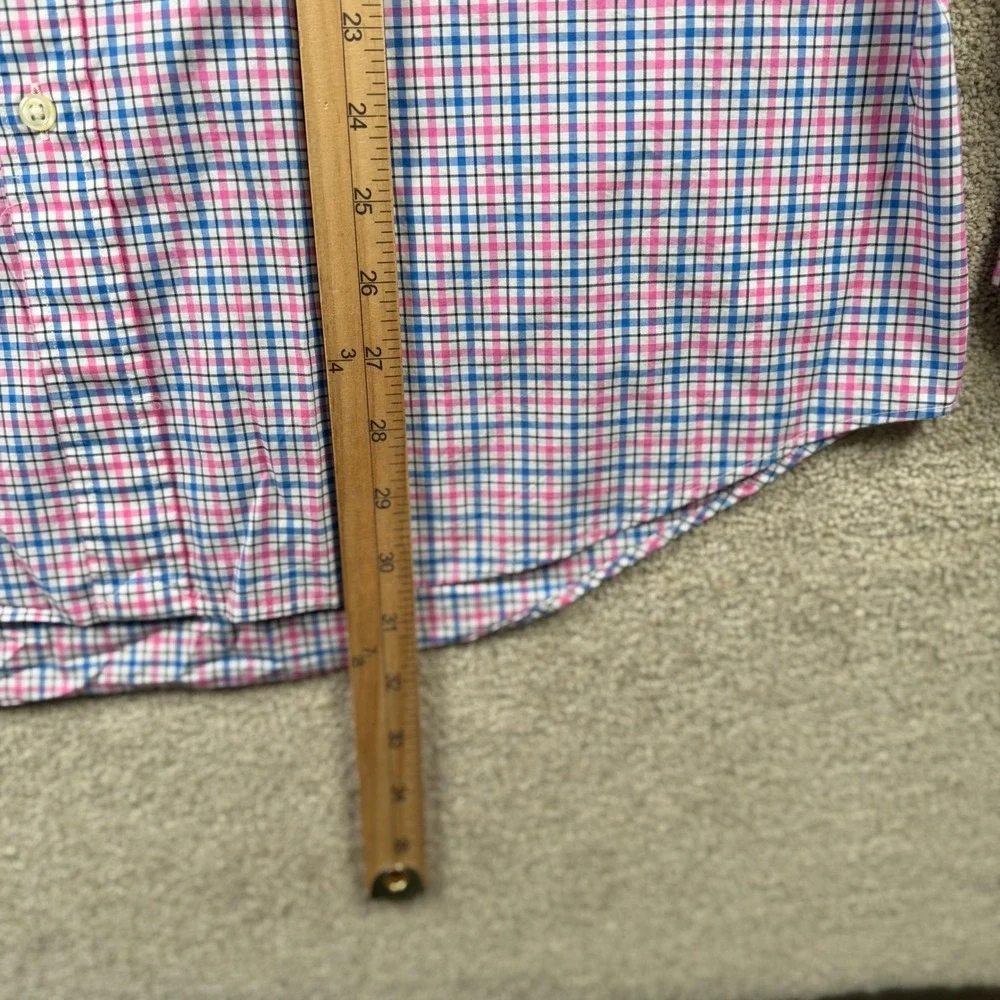 Polo Ralph Lauren Mens XL Pink Blue Plaid Cotton Stretch Button Down Shirt